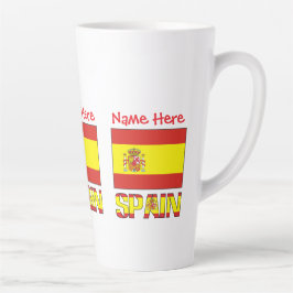 Caneca De Café Latte Bandeira Personalizada da Espanha Patrimônio Grand