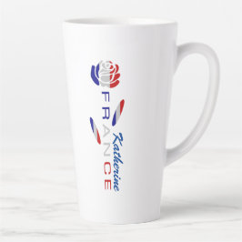 Caneca De Café Latte Bandeira Rosa Francesa Personalizada