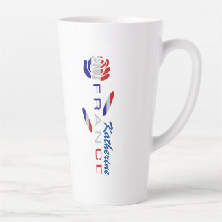 Caneca De Café Latte Bandeira Rosa Francesa Personalizada