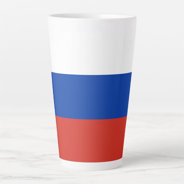 Caneca De Café Latte bandeira russa (Frente)