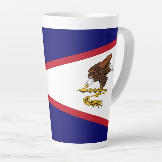Caneca De Café Latte bandeira Samoa Americana (Ângulo direito)