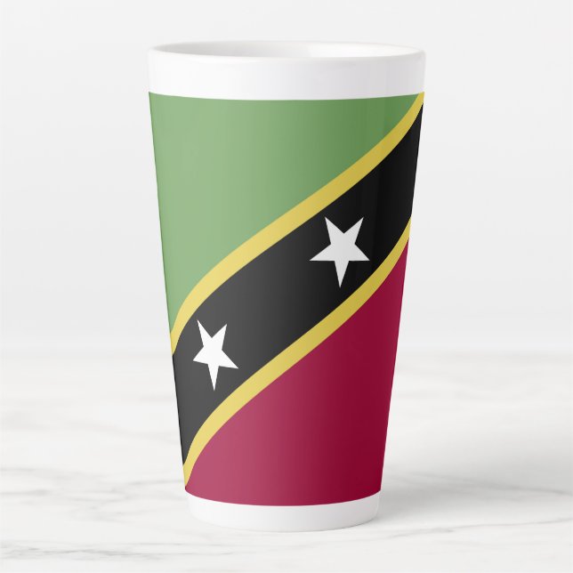 Caneca De Café Latte bandeira santo Kitts e Nevis (Frente)