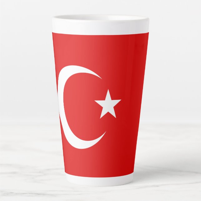 Caneca De Café Latte Bandeira turca (Frente)