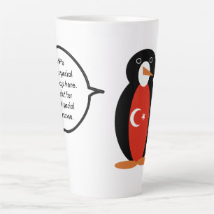 Caneca De Café Latte Bandeira Turca Pinguim Sra. Personalizado Fala 
