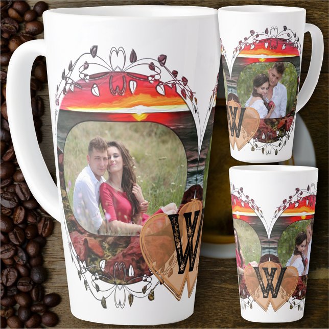 Caneca De Café Latte Banderas do amor Sunset 914 (Criador carregado)