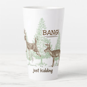Caneca De Café Latte Bang! Só Brincando! Humor de caça