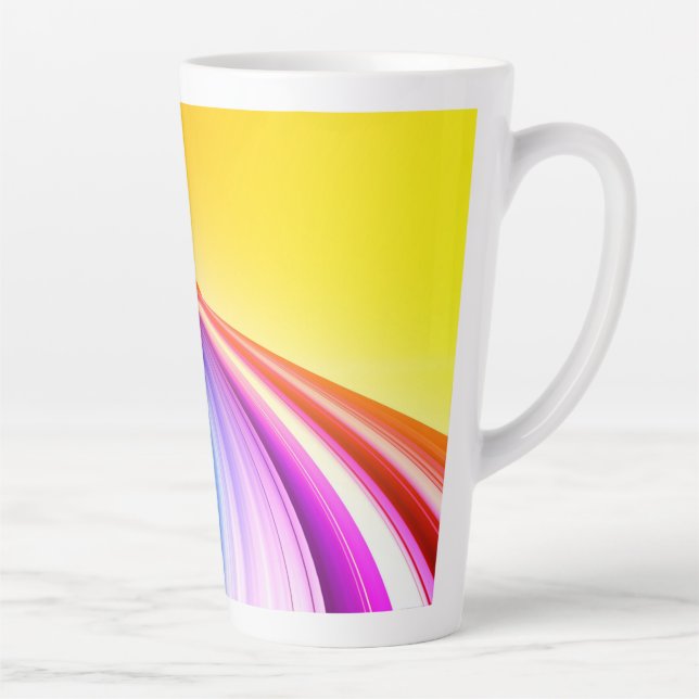 Caneca De Café Latte Banner de fundo laranja de design abstrato (Direita)