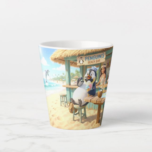 Caneca De Café Latte Bar da Praia do Pinguim (Frente)