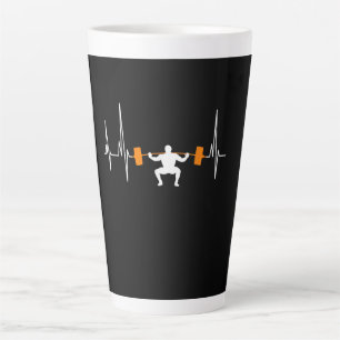Caneca De Café Latte Barbell Weighising Heartbeat Bodybuilding Legal