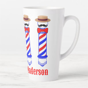 Caneca De Café Latte Barbershop Barberpole Singers Personalizam