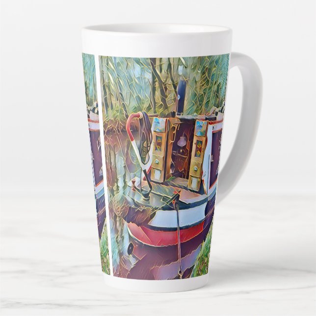 CANECA DE CAFÉ LATTE BARCAÇAS ESTREITAS   (Ângulo direito)