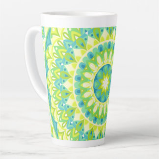 Caneca De Café Latte Base Verde Mandala