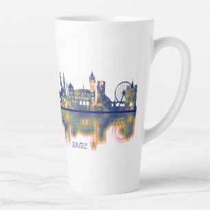 Caneca De Café Latte Basel Skyline