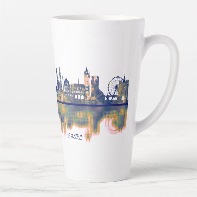 Caneca De Café Latte Basel Skyline (Direita)