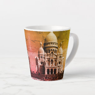 Caneca De Café Latte Basílica de Sacré Coeur Vintage França Paris