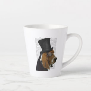 Caneca De Café Latte Basset Hound, Formal Hound e Hat