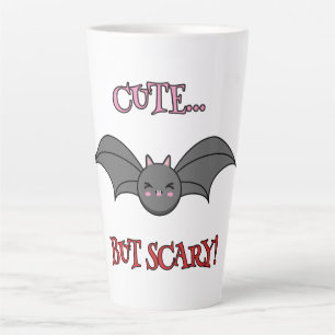 Caneca De Café Latte Bat Bonito mas Assustador