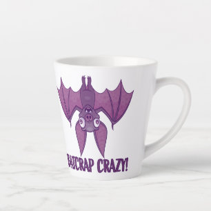 Caneca De Café Latte Bat de Cartoon Louco de Batsucata