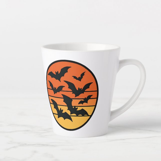Caneca De Café Latte Bat Sunset (Direita)