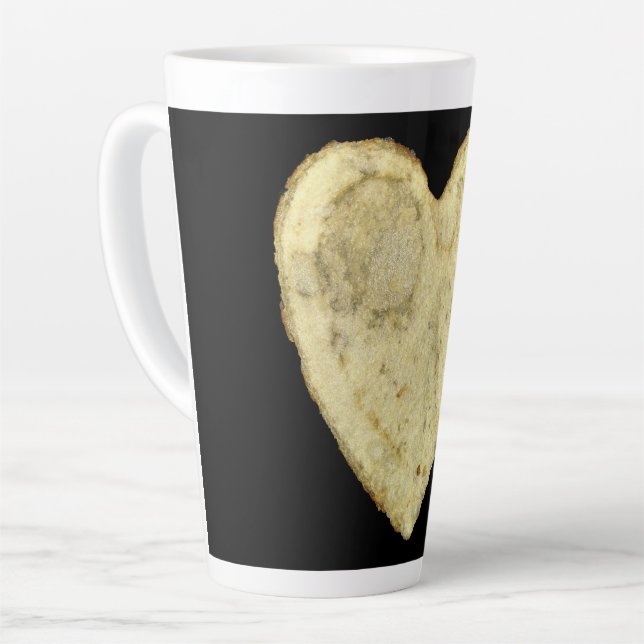 Caneca De Café Latte Batata Frita em Forma de Coração (Ângulo esquerdo)