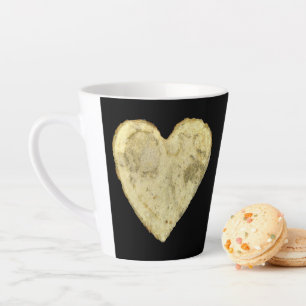 Caneca De Café Latte Batata Frita em Forma de Coração