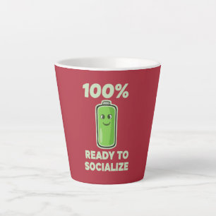 Caneca De Café Latte Bateria Social Divertida 100% Carga Completa - Pro