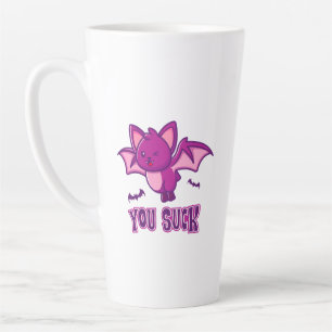 Caneca De Café Latte Bats de Vampiro bonitos e Dias de as Bruxas engraç