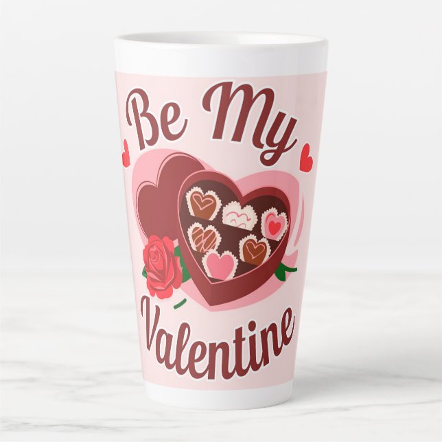 Caneca De Café Latte Be my valentine sweets (Frente)