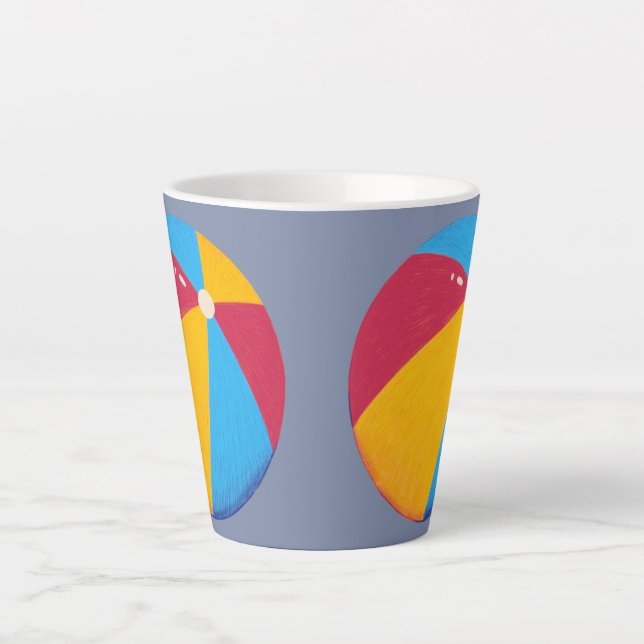 Caneca De Café Latte Beach Ball Latte Mug (Frente)