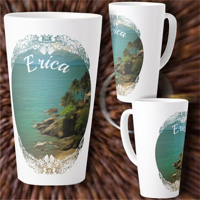 Caneca De Café Latte Beach Dream 0026 (Criador carregado)