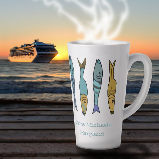 Caneca De Café Latte Beach House Latte Mug (Criador carregado)