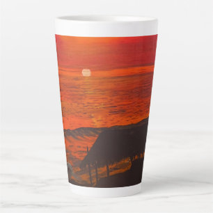 Caneca De Café Latte Beach Shack, Original por Gary Poling