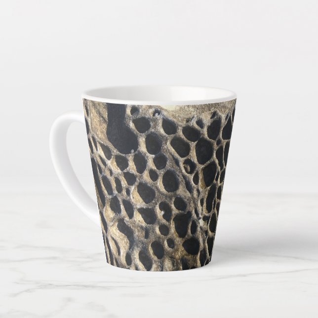 Caneca De Café Latte Beachy Bubbles Rocks (Ângulo esquerdo)