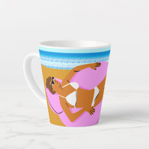Caneca De Café Latte Beachy Keen - Rosa
