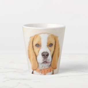 Caneca De Café Latte Beagle Hound Dog Painting Original Animal Art