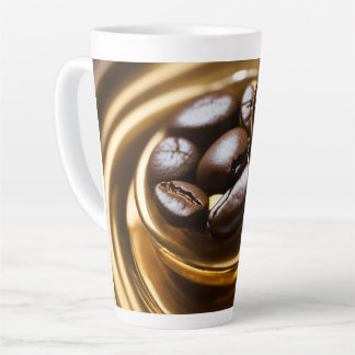 Caneca De Café Latte Bean Café com Curva de Ouro