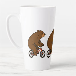 Caneca De Café Latte Bear on a Bike – Wild Ride Vibes