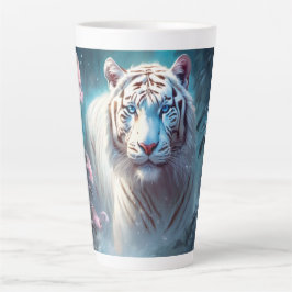 Caneca De Café Latte Beautiful White tiger