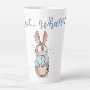 Caneca De Café Latte Bebê Coelhinho Surpreso Fofo • Engraçado “Espera…