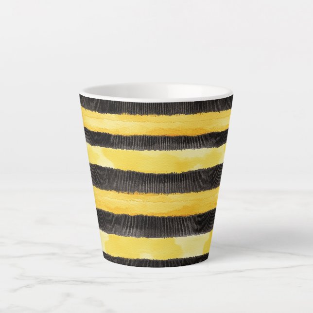 Caneca De Café Latte Bebê negra Dourada Natal amarelo (Frente)