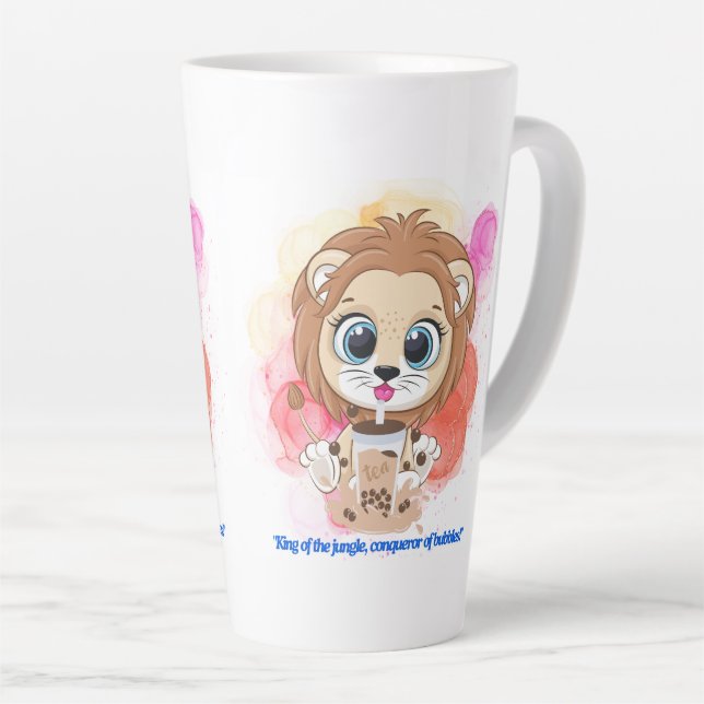 Caneca De Café Latte bebendo de desenho animado bobba (Ângulo direito)