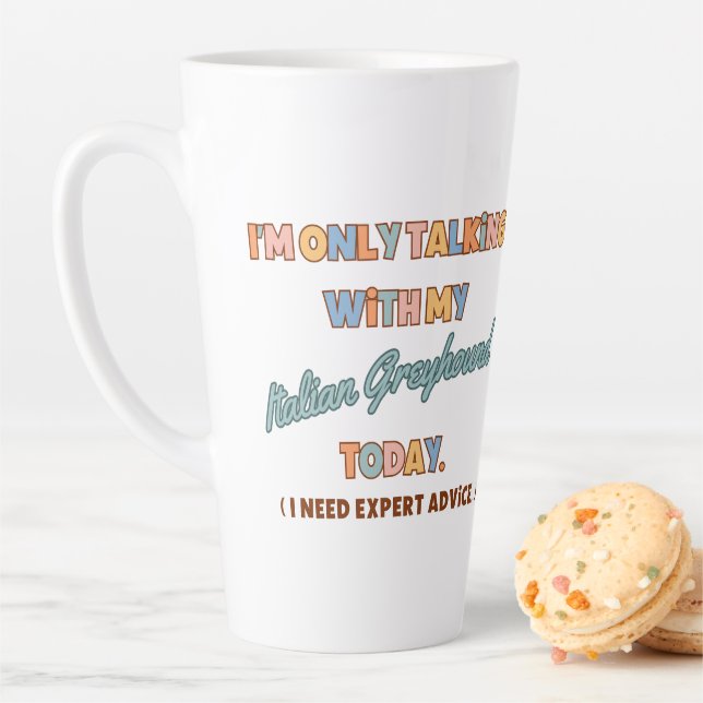 Caneca De Café Latte Bebendo italiano Greyhound Cup ou Mug (In Situ)