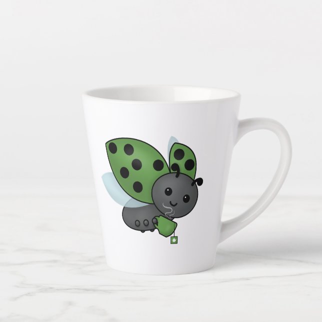 Caneca De Café Latte Bebendo Tea Ladybug Latte Mug (Direita)