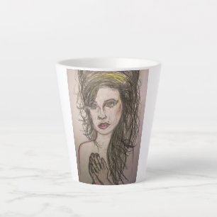 Caneca De Café Latte Beehive Girl rezando