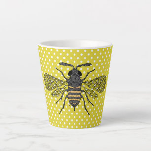 Caneca De Café Latte BEES e Honeycomb - Salvar as Abelhas