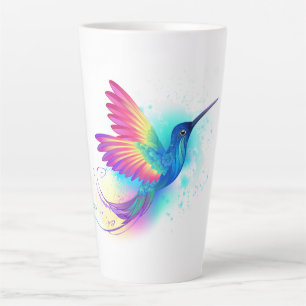 Caneca De Café Latte Beija-flor Arco-íris Exótico