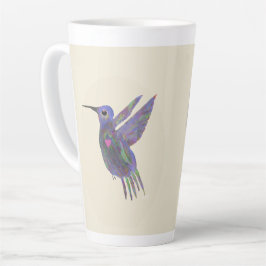 Caneca De Café Latte Beija-flor com Coração