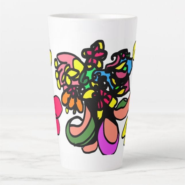 Caneca De Café Latte Beija-flor relaxa primavera (Frente)