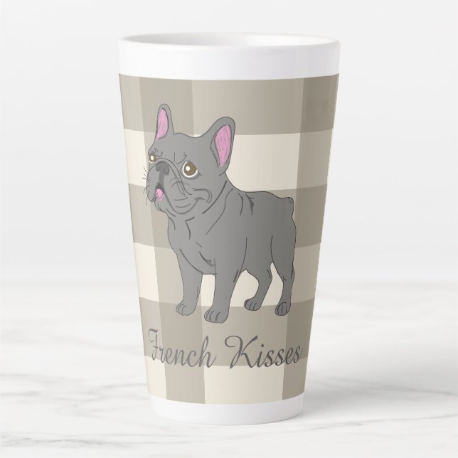 Caneca De Café Latte Beijos Franceses (Frente)