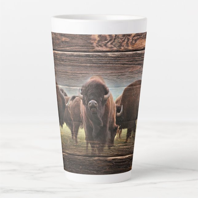 Caneca De Café Latte Bela Búfalo Herd (Frente)